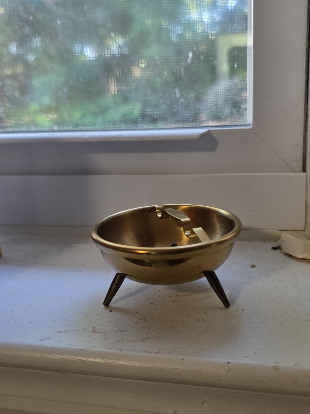 Brass Tripod Ashtray - Midcentury Style